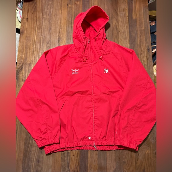 Aime Leon Dore New York Yankees Lightweight Hooded Jacket “Barbados Cherry” XL - Picture 1 of 13